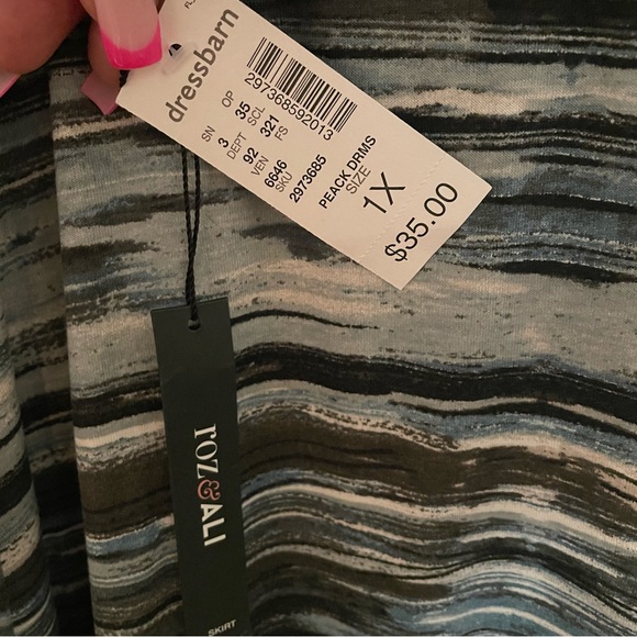 Roz & Ali Peacock Dreams Long Maxi Skirt Sz. 1X NEW!! - Picture 6 of 8